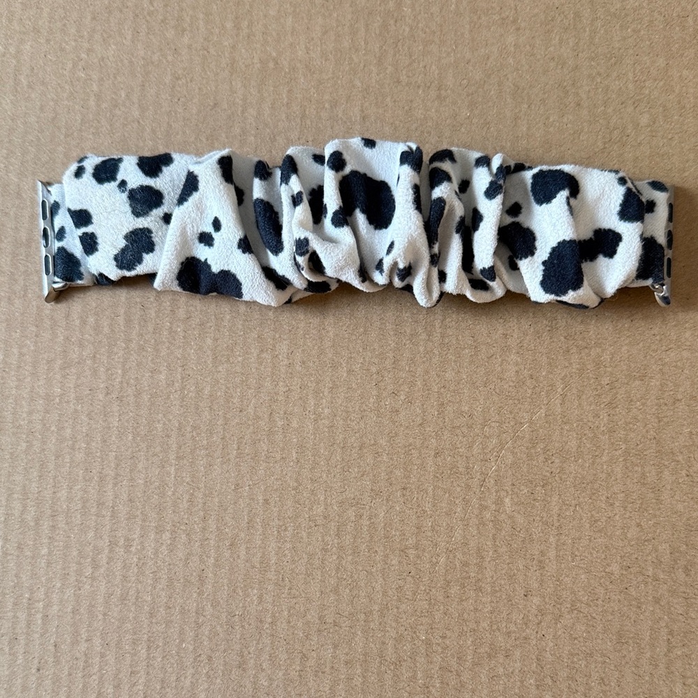 Cow print Apple Watch scrunchie band